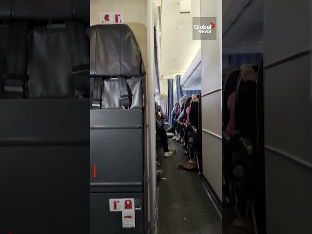 ⁣Scandinavian Airlines passenger captures frightening moment plane hits severe turbulence ✈