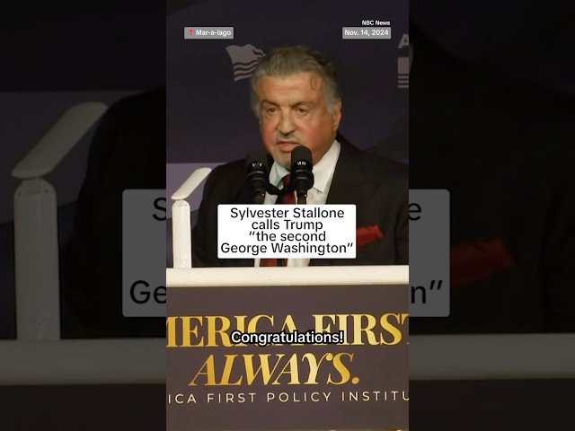 ⁣Sylvester Stallone calls Trump "the second George Washington"