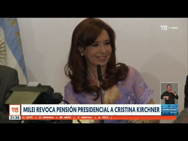 ⁣Gobierno de Milei revoca pensión presidencial a Cristina Kirchner