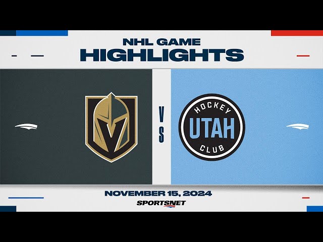 ⁣NHL Highlights | Golden Knights vs. Utah HC - November 15, 2024