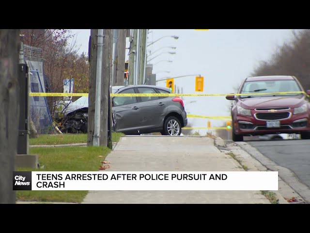 ⁣Teens arrested after police pursuit and crash