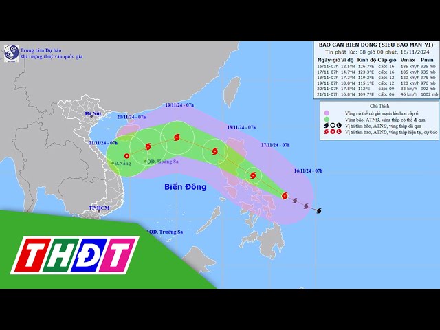 ⁣Bão Man-yi mạnh lên thành siêu bão, sắp vào Biển Đông | THDT