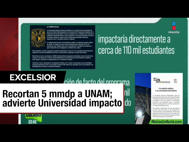 ⁣Recorte a presupuesto de la UNAM e IPN fue un error, dice Hacienda