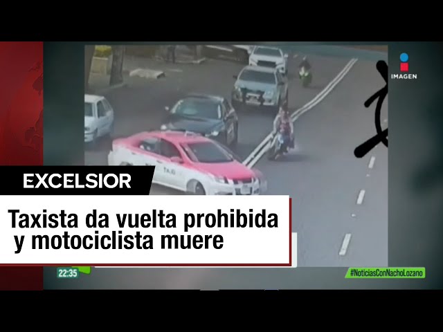 ⁣Muere motociclista frente a su esposa e hija tras ser arrollado por un taxi en CDMX