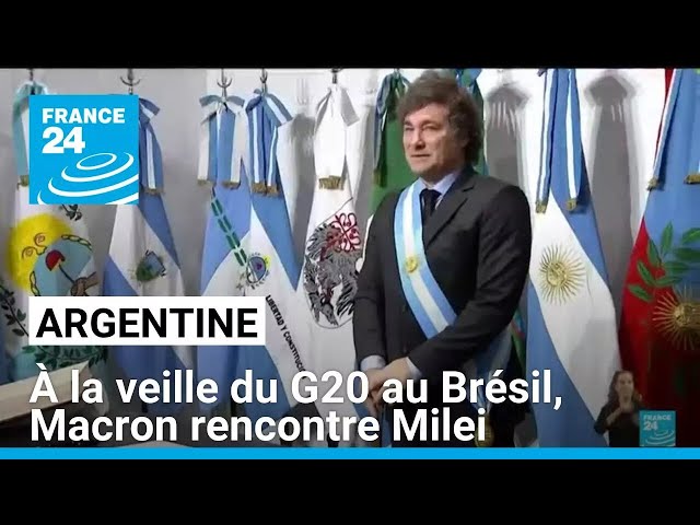 ⁣À la veille du G20 au Brésil, Macron va rencontrer le président argentin Milei • FRANCE 24