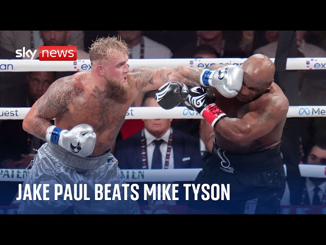 ⁣YouTuber Jake Paul beats Mike Tyson during controversial fight