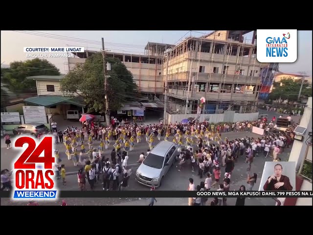 ⁣Ilang nanonood ng street dancing sa pista, naatrasan ng sasakyan | 24 Oras Weekend