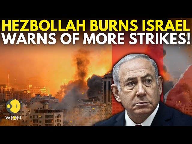 ⁣Iran Hezbollah War: Over 90 Hezbollah Rockets Hit Israel, Many Injured, Vehicles Damaged | WION