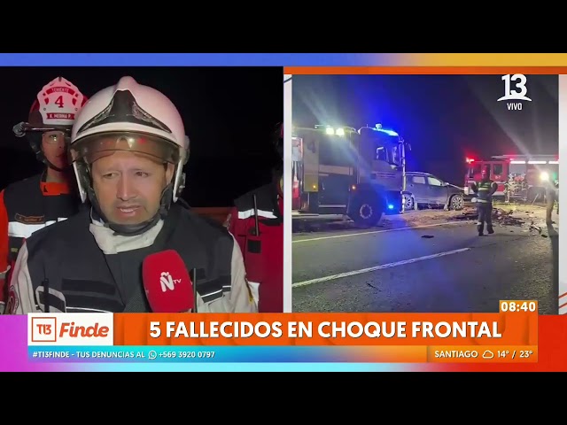 ⁣Chillán: 5 fallecidos en choque frontal