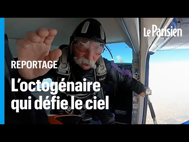 ⁣À bientôt 85 ans, Michel continue de sauter chaque jour en parachute