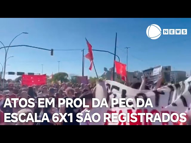 ⁣Manifestantes realizam atos em prol da PEC da escala 6x1