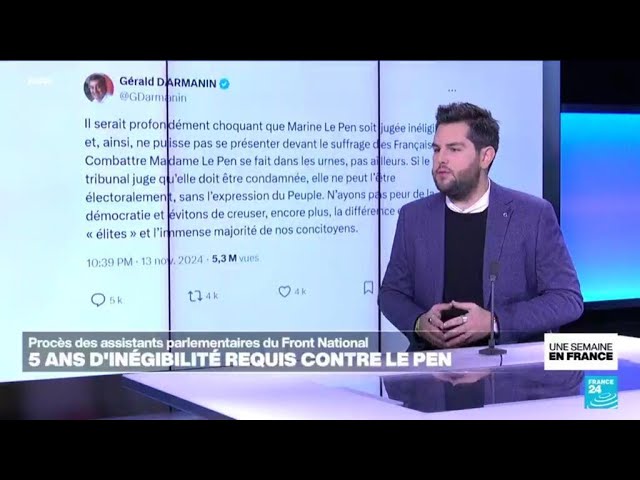 ⁣Procès des assistants parlementaires: 5 ans d'inéligibilité requis contre pour Marine Le Pen