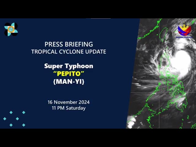 ⁣Update on Super Typhoon #PepitoPH and LPA (formerly #OfelPH) as of 11 p.m. | Nov. 16, 2024