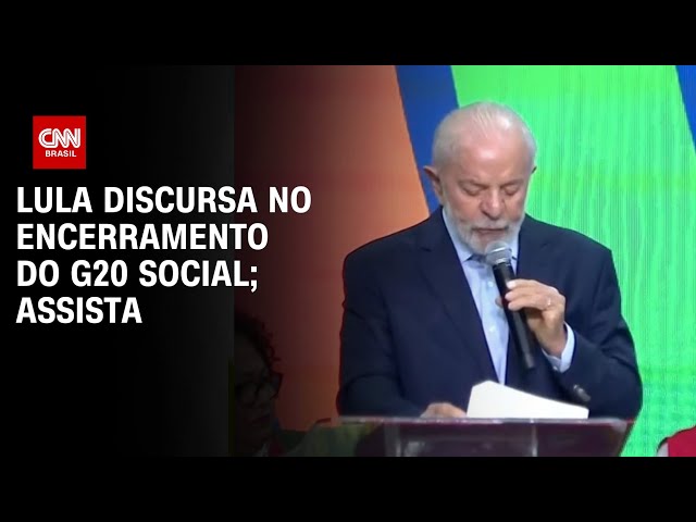 ⁣Lula discursa no encerramento do G20 Social; assista | AGORA CNN