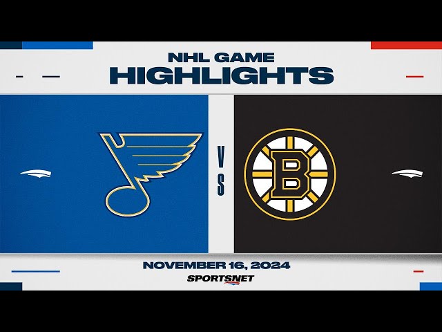 ⁣NHL Highlights | Blues vs. Bruins - November 16, 2024