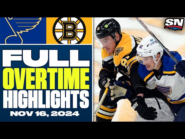 ⁣St. Louis Blues at Boston Bruins | FULL Overtime Highlights - November 16, 2024