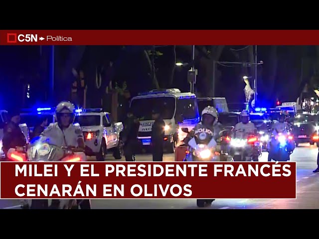 ⁣MILEI y el presidente FRANCÉS cenarán en OLIVOS