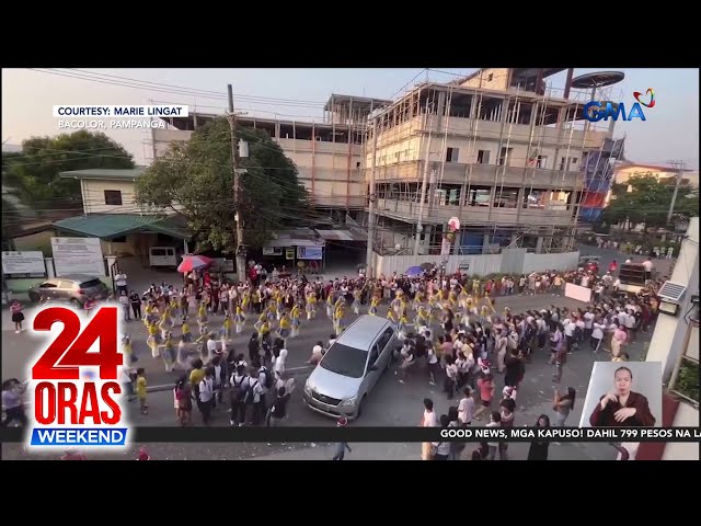 ⁣Ilang nanonood ng street dancing sa pista, naatrasan ng sasakyan | 24 Oras Weekend