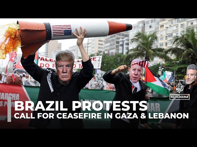 ⁣Brazil protests ahead of G20 summit: Demonstrators call for ceasefire in Gaza and Lebanon