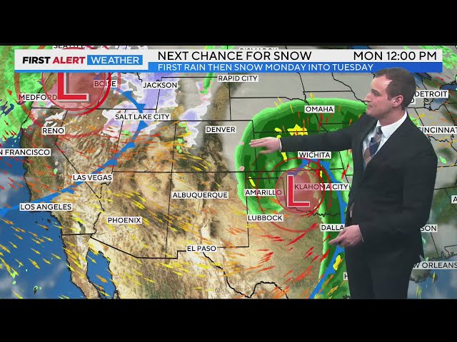 ⁣Rain and snow is possible across Colorado to start the week