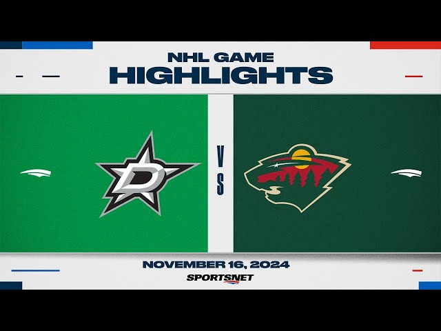 ⁣NHL Highlights | Stars vs. Wild - November 16, 2024