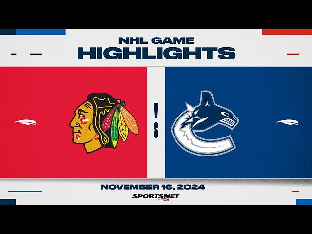 ⁣NHL Highlights | Blackhawks vs. Canucks - November 16, 2024