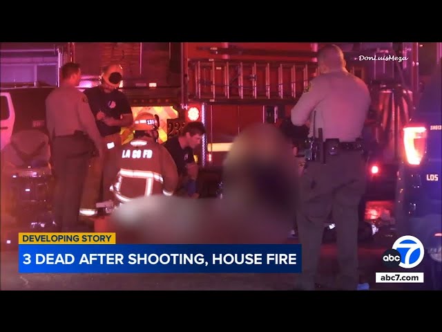 ⁣Shooting investigation underway after 3 found dead at scene of house fire in Lancaster