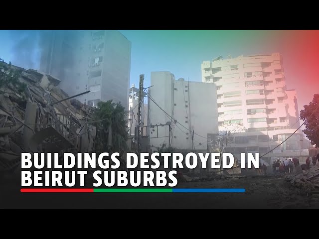 ⁣Israeli strike on Beirut southern suburbs leaves buildings destroyed