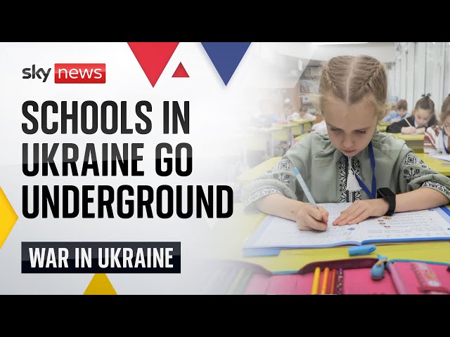 ⁣Schools in Ukraine go underground to protect children from the war