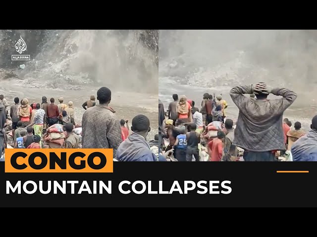 ⁣Mountain collapses in DR Congo revealing tonnes of copper | AJ#shorts