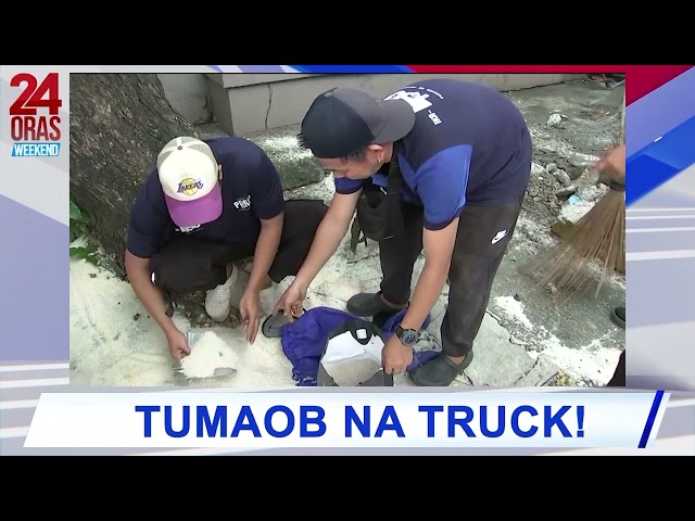 ⁣Truck na kargado ng bigas, tumaob; 4 kabilang ang 4-anyos na bata, patay