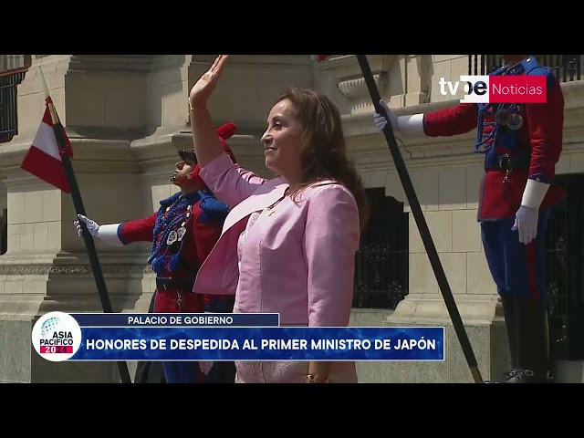 ⁣Así despidió presidenta Dina Boluarte al primer ministro de Japón tras su visita a Perú