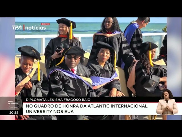 ⁣Diplomata Lenisha Fragoso Baid - No quadro de honra da Atlantic Internacional University nos EUA