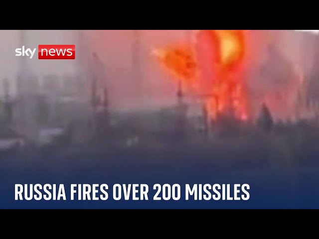 ⁣Several killed as Russia fires more than 200 missiles and drones at Ukraine