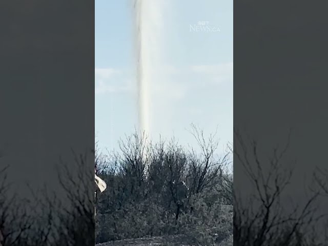 ⁣Abandoned well in Texas spews smelly water into the air after explosion