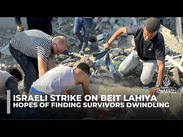 ⁣Israeli bombing in Gaza’s Beit Lahiya leaves many dead, with hopes of finding survivors dwindling