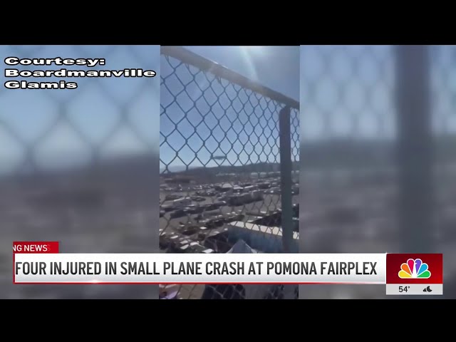 ⁣Four injured in small plane crash at Pomona Fairplex