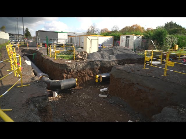 ⁣Travaux de construction du réseau de chaleur Oloron Bidos