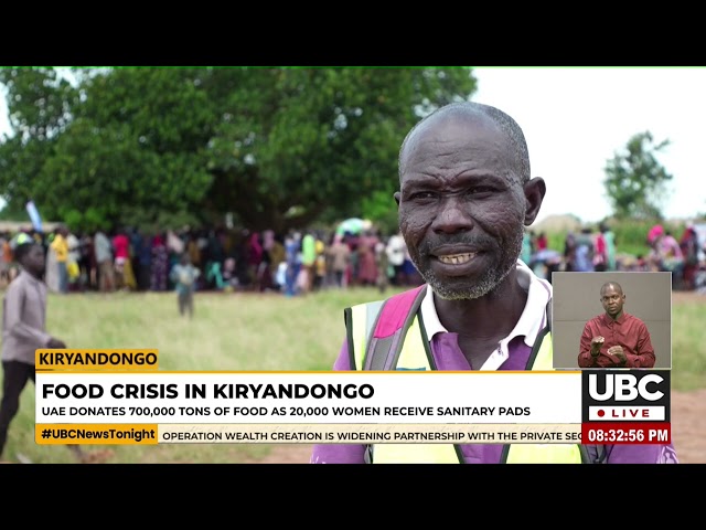 ⁣FOOD CRISIS IN KIRYANDONGO REFUGEE SETTLEMENT,UAE DONATES 700,000 TONES OF FOOD