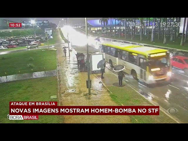 ⁣Novas imagens mostram homem-bomba antes e durante explosões no STF