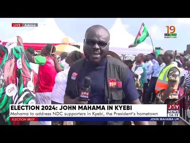 ⁣Election 2024: Mahama to address NDC supporters in Kyebi, the President's hometown | Election B