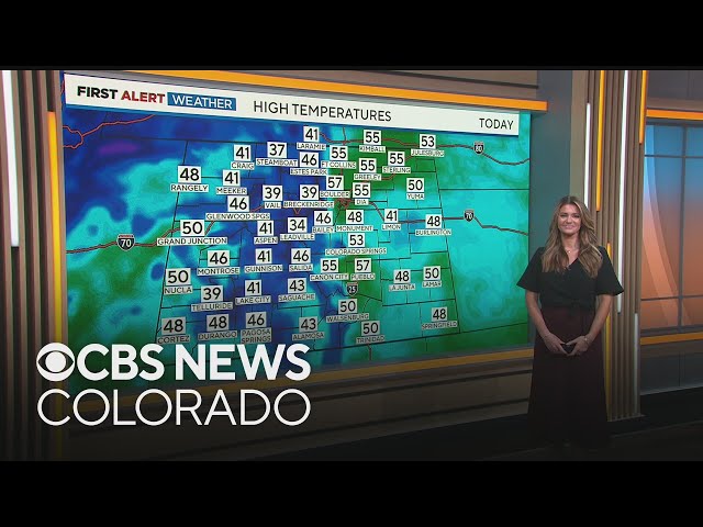 ⁣Changes push into Colorado bringing cold and light snow to the Denver area by Tuesday