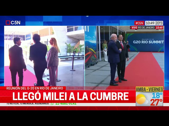 ⁣LLEGÓ MILEI a la CUMBRE del G20: el FRÍO SALUDO con LULA DA SILVA