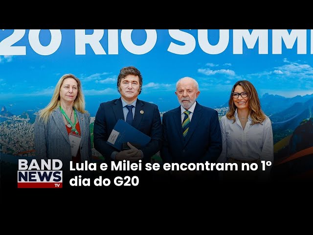 ⁣Lula e Milei trocam cumprimento frio no 1º dia de G20 | BandNewsTV