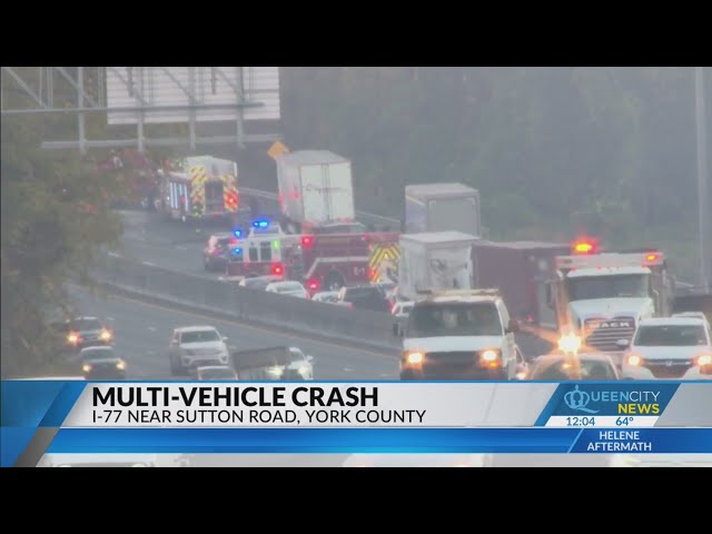 ⁣2 lanes of I-77N in York Co. opened after multi-vehicle crash