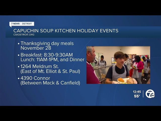 ⁣Capuchin Soup Kitchen Holiday Events