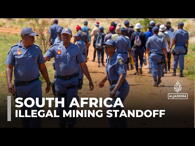 ⁣South Africa illegal mining standoff: Hundreds remain underground in disused gold mine