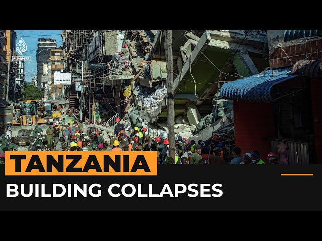 ⁣Ongoing search for survivors after building collapses in Tanzania