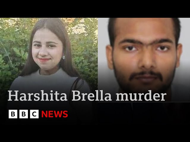 ⁣Harshita Brella murder:  international manhunt as family in India demand justice | BBC News