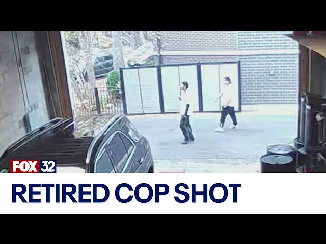 ⁣Video captures moment retired police sergeant shot in Chicago